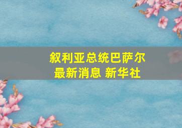 叙利亚总统巴萨尔最新消息 新华社